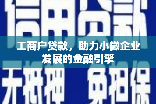 修文工商户贷款，助力小微企业发展的金融引擎
