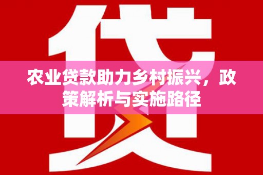 修文农业贷款助力乡村振兴，政策解析与实施路径