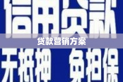 修文贷款营销方案