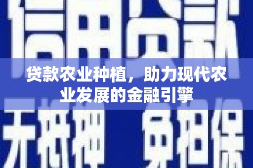 修文贷款农业种植，助力现代农业发展的金融引擎
