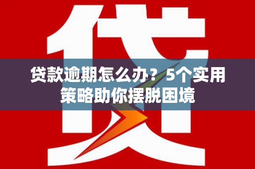 修文贷款逾期怎么办？5个实用策略助你摆脱困境