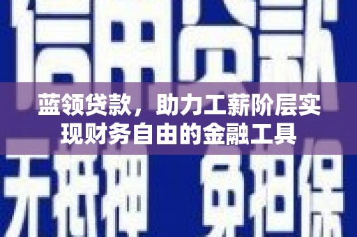 修文蓝领贷款，助力工薪阶层实现财务自由的金融工具