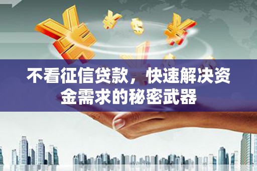 修文不看征信贷款，快速解决资金需求的秘密武器