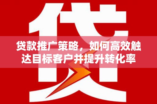 修文贷款推广策略，如何高效触达目标客户并提升转化率