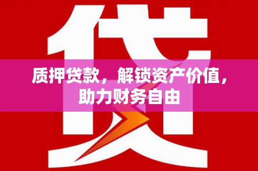 修文质押贷款，解锁资产价值，助力财务自由