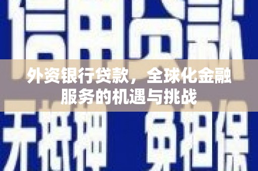 修文外资银行贷款，全球化金融服务的机遇与挑战