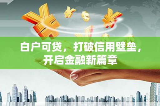 修文白户可贷，打破信用壁垒，开启金融新篇章