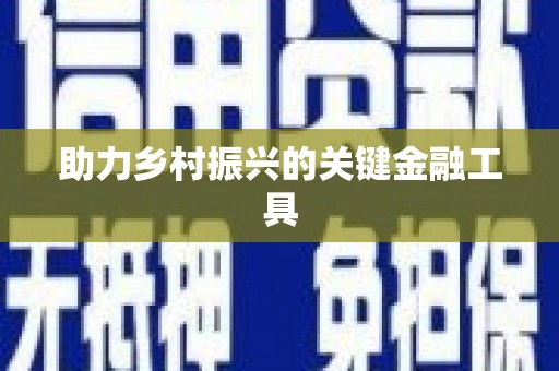 修文助力乡村振兴的关键金融工具