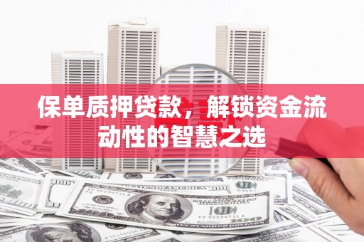 修文保单质押贷款，解锁资金流动性的智慧之选