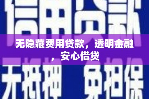 修文无隐藏费用贷款，透明金融，安心借贷