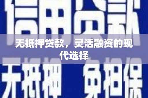 修文无抵押贷款，灵活融资的现代选择