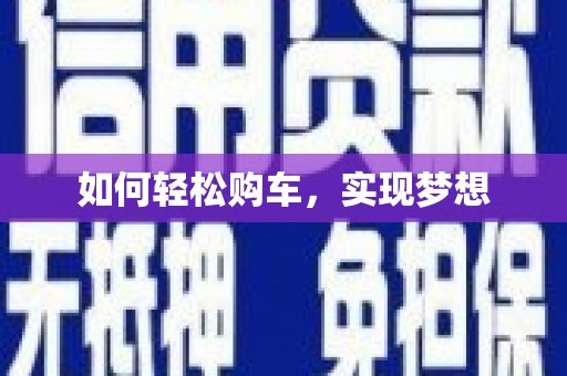 修文如何轻松购车，实现梦想